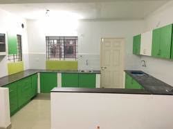 Pvc Kitchen Cabinet - Pvc Material, Variable Dimensions, Teal Color | Modular, Elegant Design, Water Resistant, High Strength, Space-saving, Glossy Finish