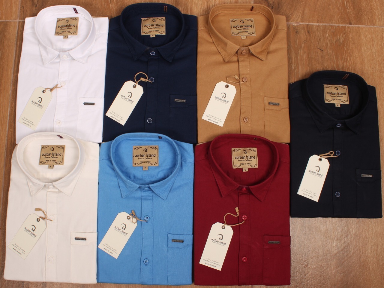 Plain Shirt - Oxford Cotton, M L Xl Xxl Sizes, Khaki Color | Anti Wrinkle, Breathable, Non Toxic, Washable, Full Sleeves, Classic Collar, Plaid Pattern