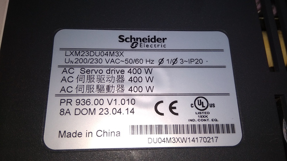 Schneider Servo Drive Lxm23du04m3x