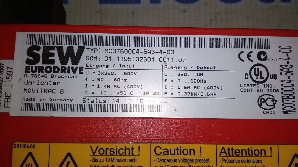 Sew Servo Drive Mc07b0004-5a3-4-00