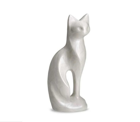 Enamel New Slate Pouncing Cat Urn
