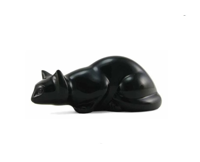 Enamel New Slate Pouncing Cat Urn