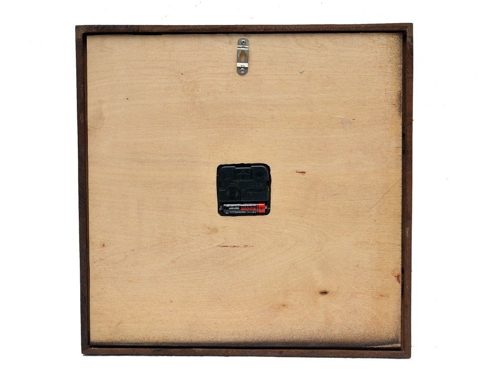 Square Shape Wall Clock - Solid Hardwood, 15x1x15 Inches, Natural Brown Color | Hand-crafted, Easy To Hang, Elegant Addition To Home Decor