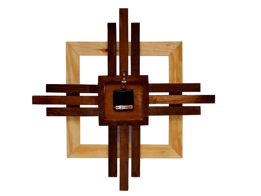 Square Wooden Wall Clock