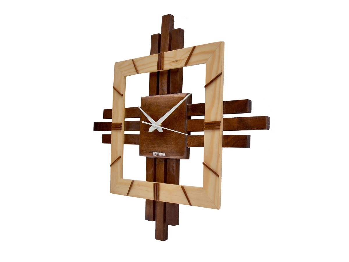 Square Wooden Wall Clock