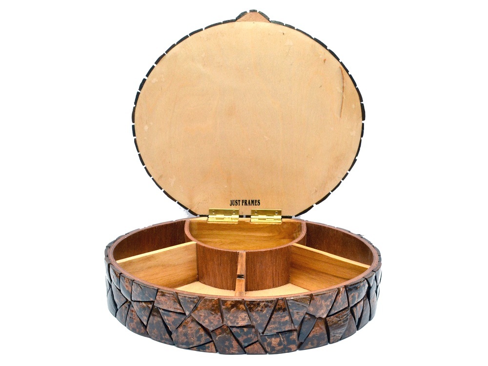 Brown Round Shape Dryfruit Box