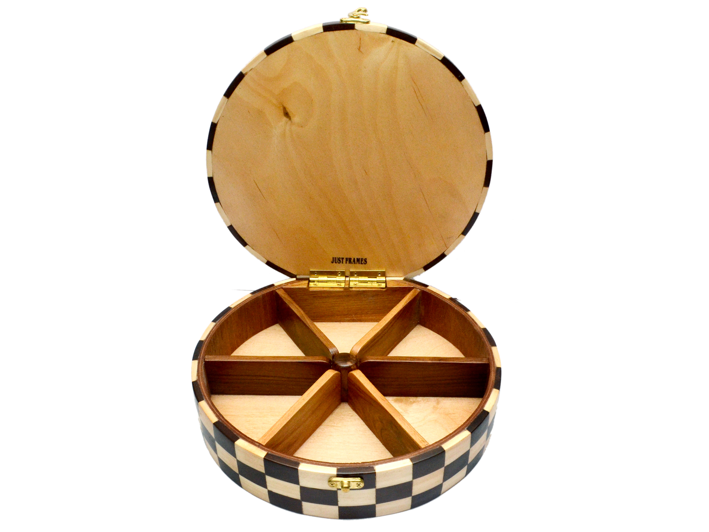 Heirloom Quality Round Wooden Dry Fruit Box - 11x10.5x3 Inches, Antique Natural Brown Finish, Handcrafted Artistry