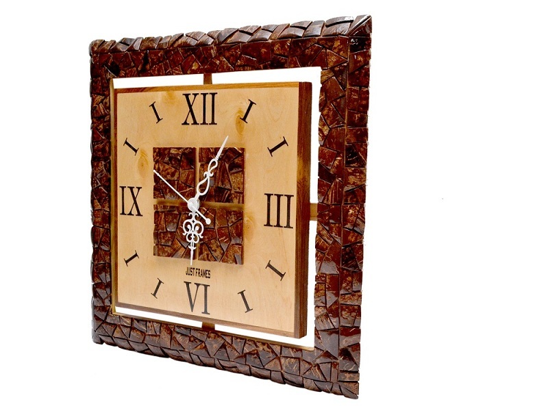 Square Wooden Designer Wall Clocks