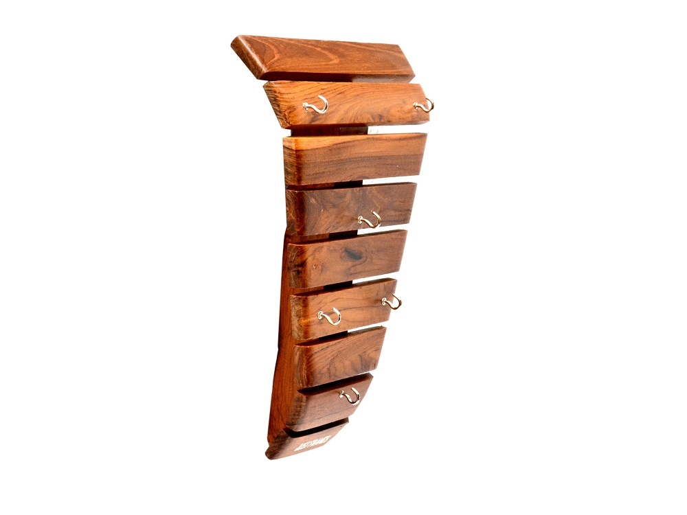 Polished 6 Hook Wooden Key Holder