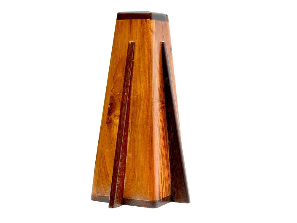 Designer Wooden Flower Vase Bottom Diameter: 4 Inch (In)