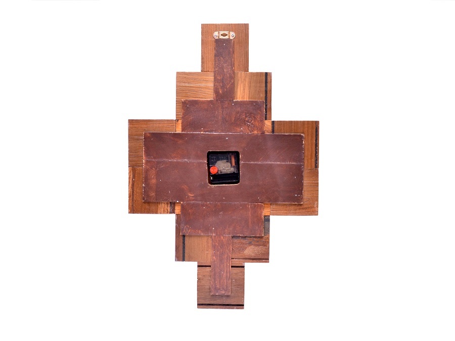 Wooden Wall Clock - 14x21 Inches, Natural Wooden Finish | Handcrafted Artisan Design, Unique Home Decor Enhancer