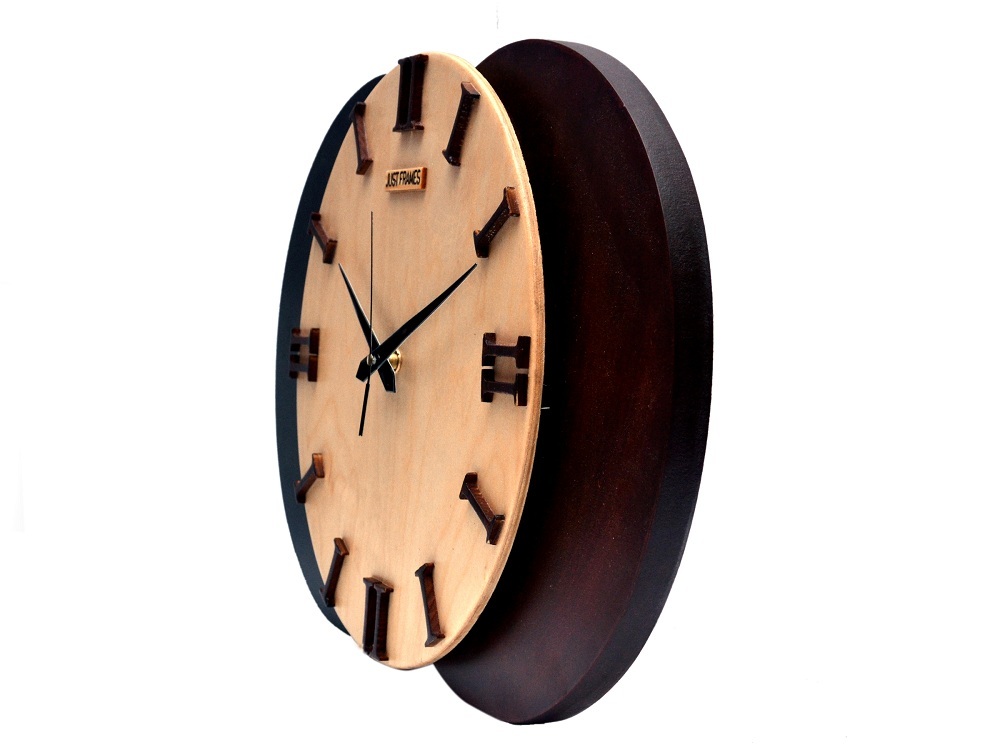 Brown Wooden Wall Clock