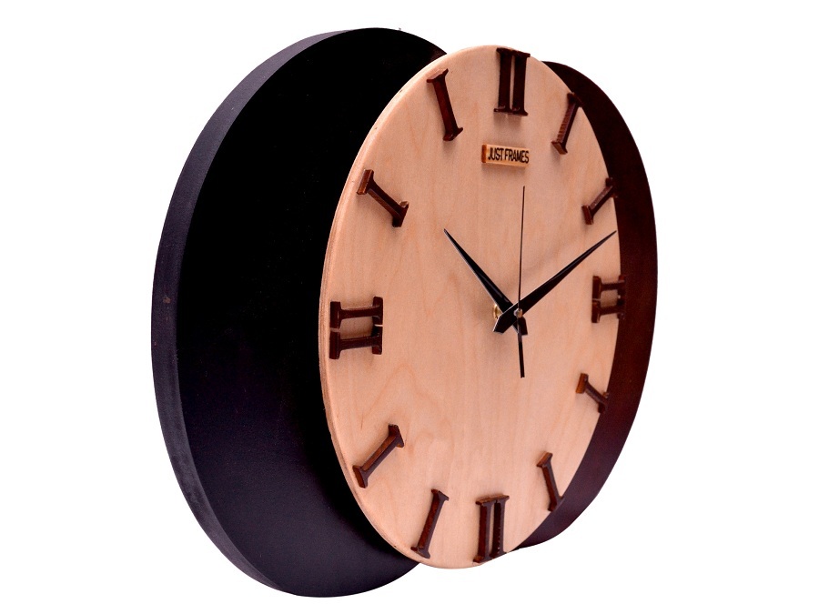 Brown Wooden Wall Clock