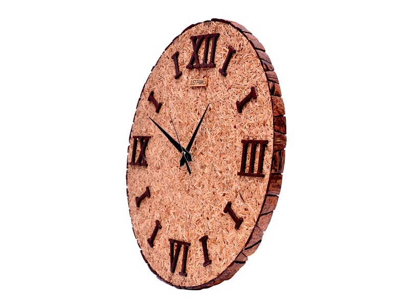 Handcrafted Wooden Wall Clock - 14x14x1.5 Inches | Natural Navajo White & Brown, Exclusive Designer Elegance For Home & Office Decor