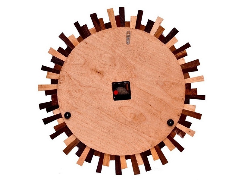 Wooden Wall Clock - 21.50 X 1.5 X 21.50 Inches | Handcrafted Natural Wooden Design, Ideal For Home And Office Decor