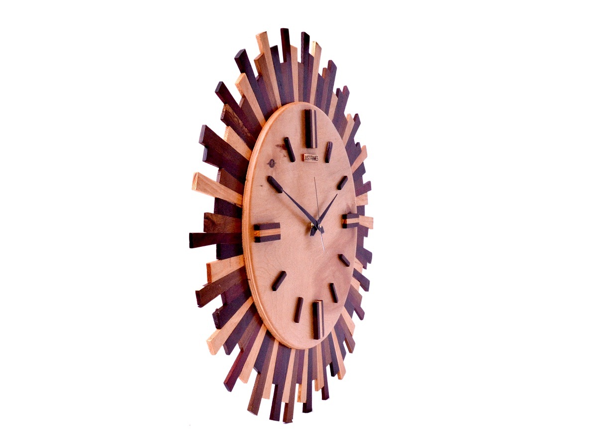 Wooden Wall Clock - 21.50 X 1.5 X 21.50 Inches | Handcrafted Natural Wooden Design, Ideal For Home And Office Decor