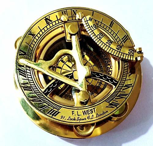 Brass Sundial Compass 3" Nautical Gift