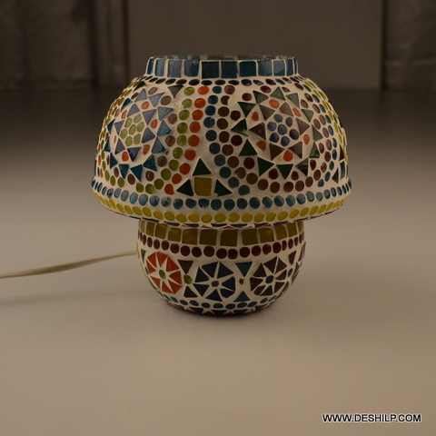 Small Mosaic Handmade Glass Table Lamp Size: Height :- 18 Cm Dia :- 18 Cm