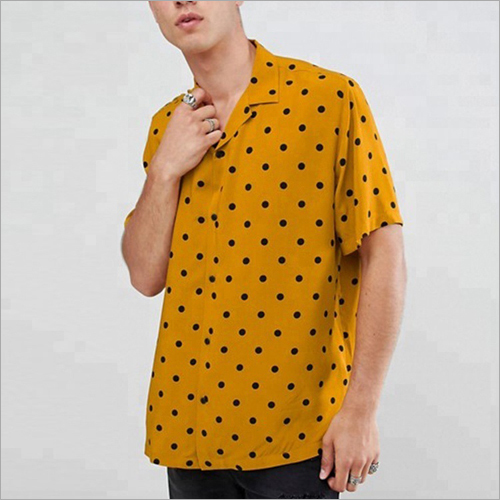 Mens Printed Shirt - Cotton Blend, Customizable Sizes including Plus Size, Available in All Colors | Breathable, Washable, Dry Cleanable, No Fade, Short Sleeves