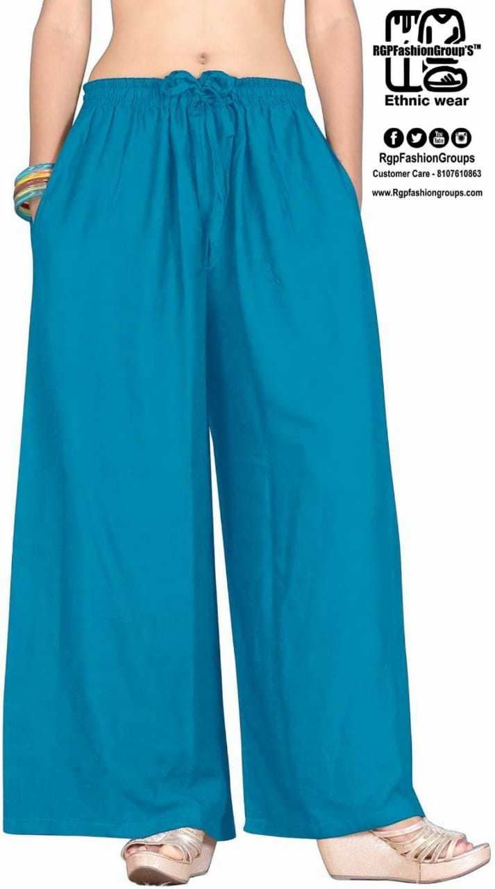Women Palazzo - 95% Rayon & 5% Spandex, Multicolor, Regular Fit With 30 Inches Flair And Pockets