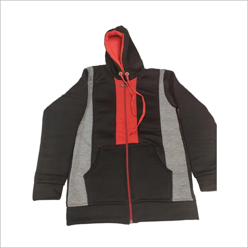 Mens Full Sleeves Hoodie Sweatshirt - Fleece & Other Material, L-M-S-XL Sizes | Zipper Closure, Washable, Long Sleeve Design for Winter