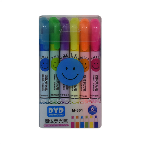 Multi Color Gel Highlighter - Plastic Material, Standard Size, Six Assorted Colors | Long-lasting, Waterproof, Smooth Application