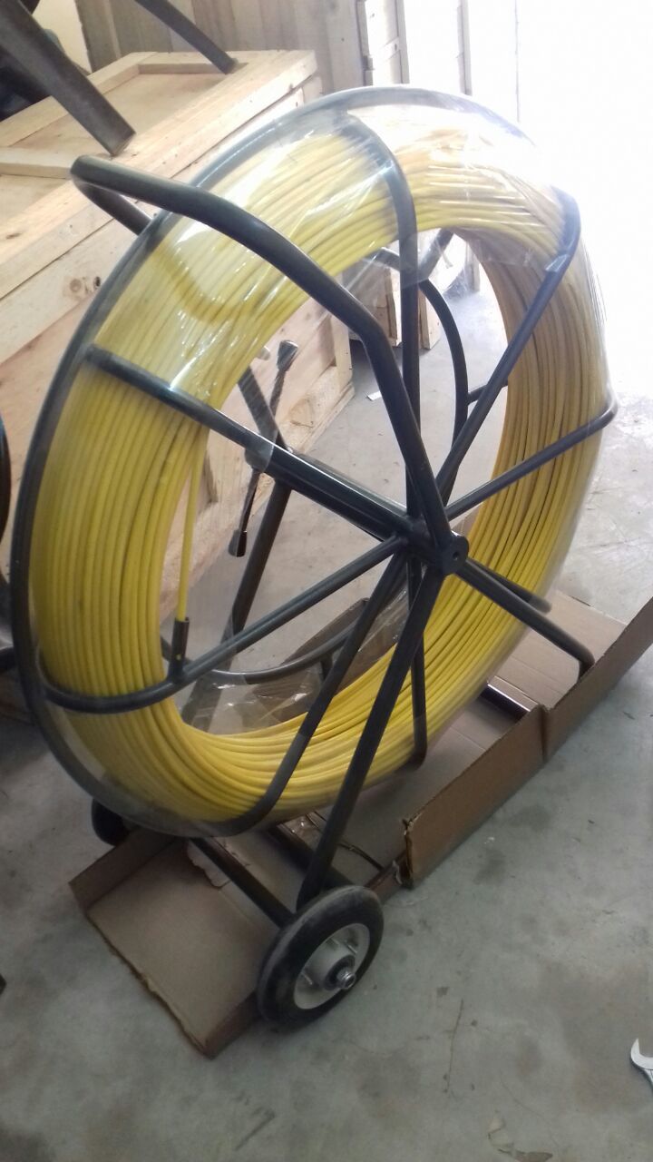 Industrial Duct Rodder - Frp Material, 5-14 Mm Diameter | Yellow-black, High Strength, Portable With Wheels