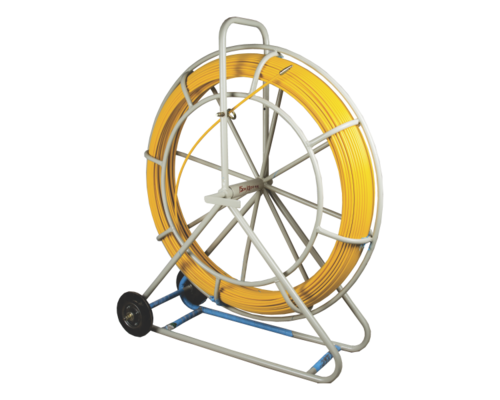 Industrial Duct Rodder - Frp Material, 5-14 Mm Diameter | Yellow-black, High Strength, Portable With Wheels