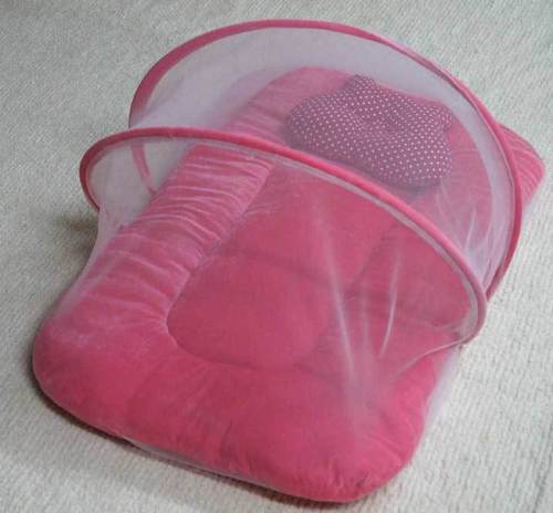 Baby Bed - Blended Cotton, 2-5 Kg Weight, Pink Color | Perfect For 1-3 Years Baby Care With Mosquito Net