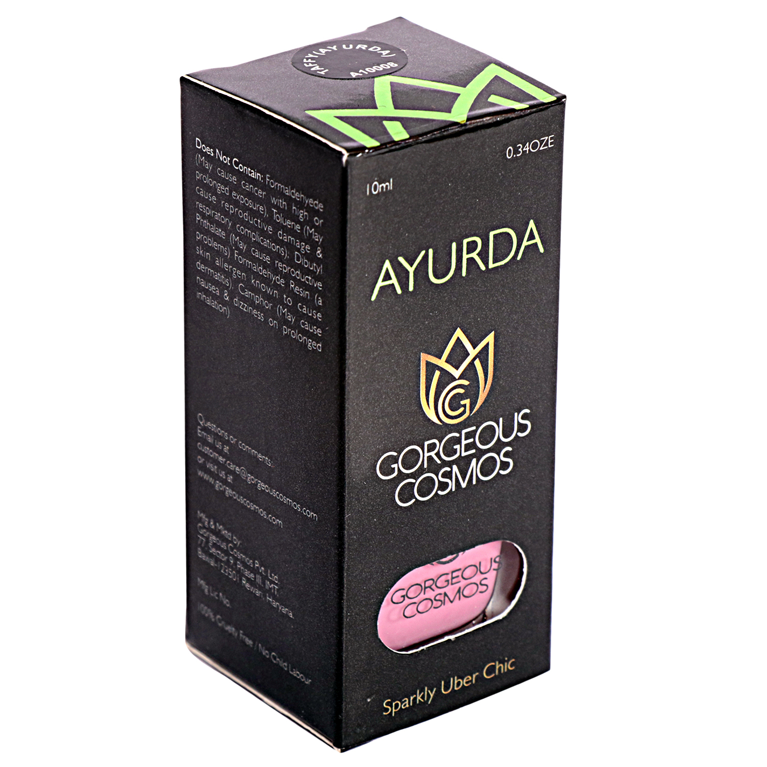 Ayurda Taffy Shade Toxic Free Pink Nail Polish 10 Ml (Color A10008) Color Code: Multiple Color Available
