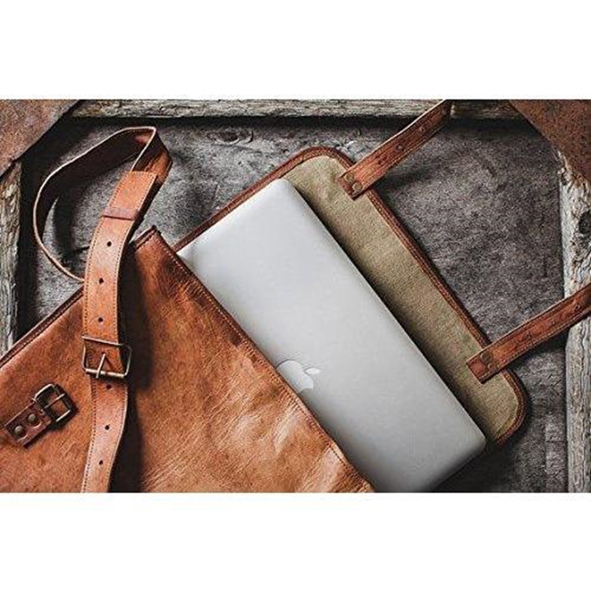 Leather Laptop Messenger Bag - Full Grain Goat Leather, 13 X 3.5 X 10 Inches, Brown Color, Handmade By Indian Artisans, Unique Natural Pattern, Well-padded Inner Walls For Device Protection, Unisex Design, 1 Year Warranty
