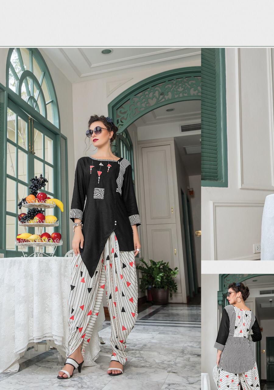 Dry Cleaning Rayon Kurti Plazo Set
