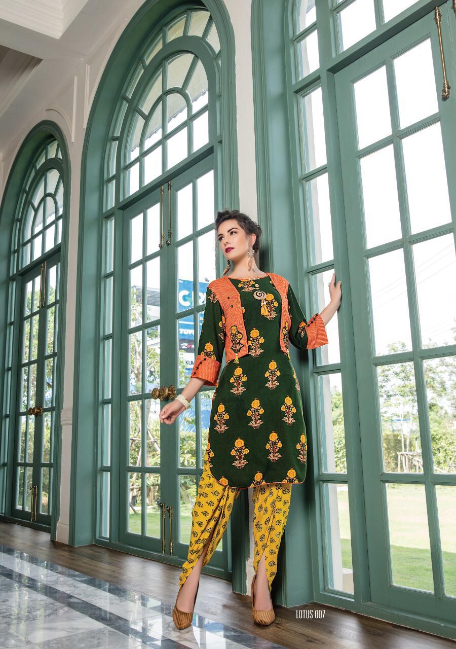 Dry Cleaning Rayon Kurti Plazo Set
