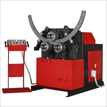Bending Machine MC650 - Welded Sheet Steel, 1250 kg Weight, Red & Black Color | Semi-Automatic Operation, 5 RPM Bending Speed