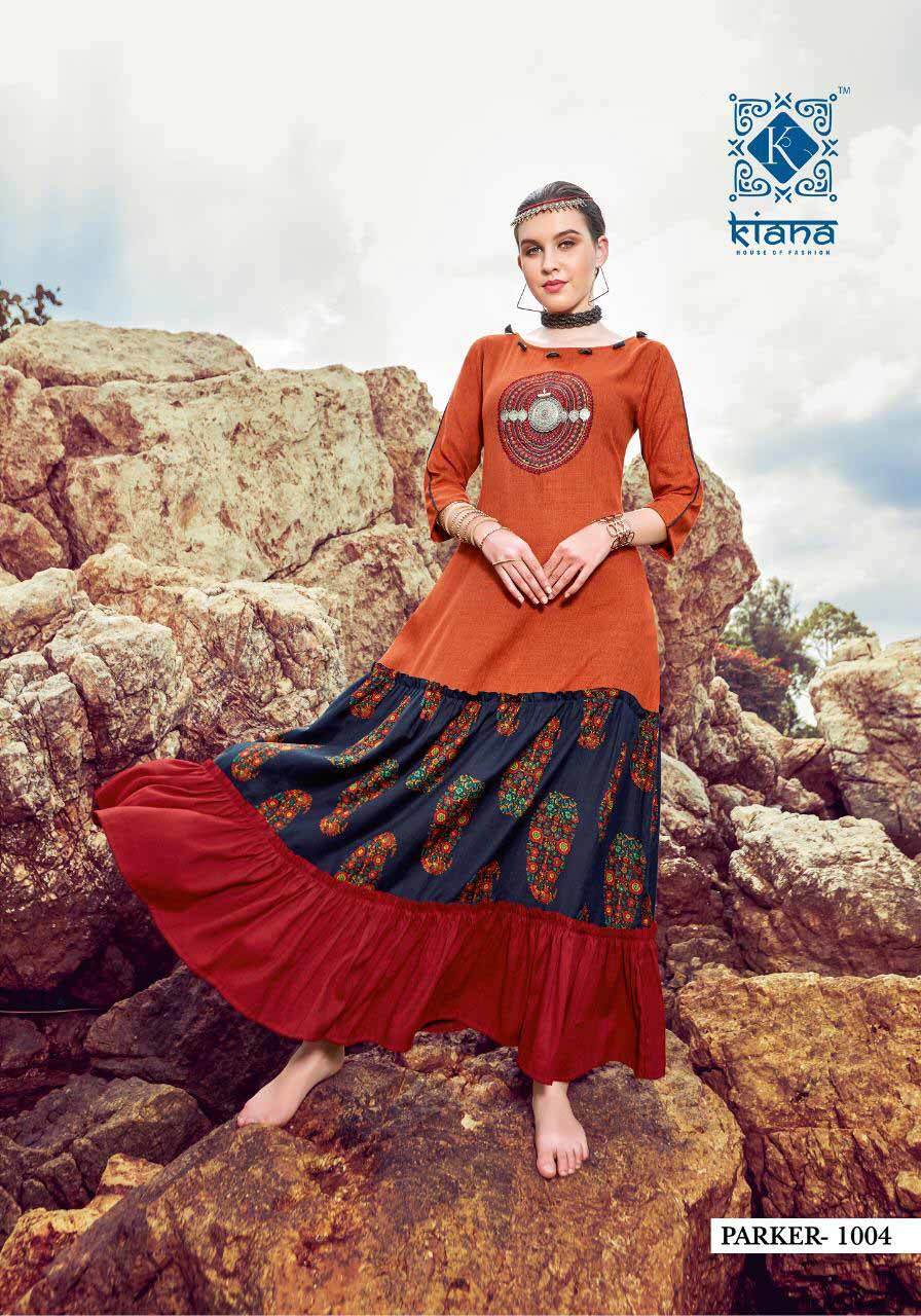 Rayon Embroidery Wholesale Kurti Size: Extra Large