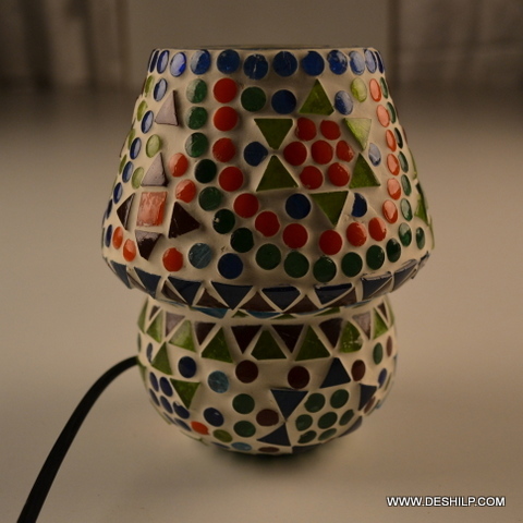 Bright Colored Mosaic Handmade Glass Table Lamp