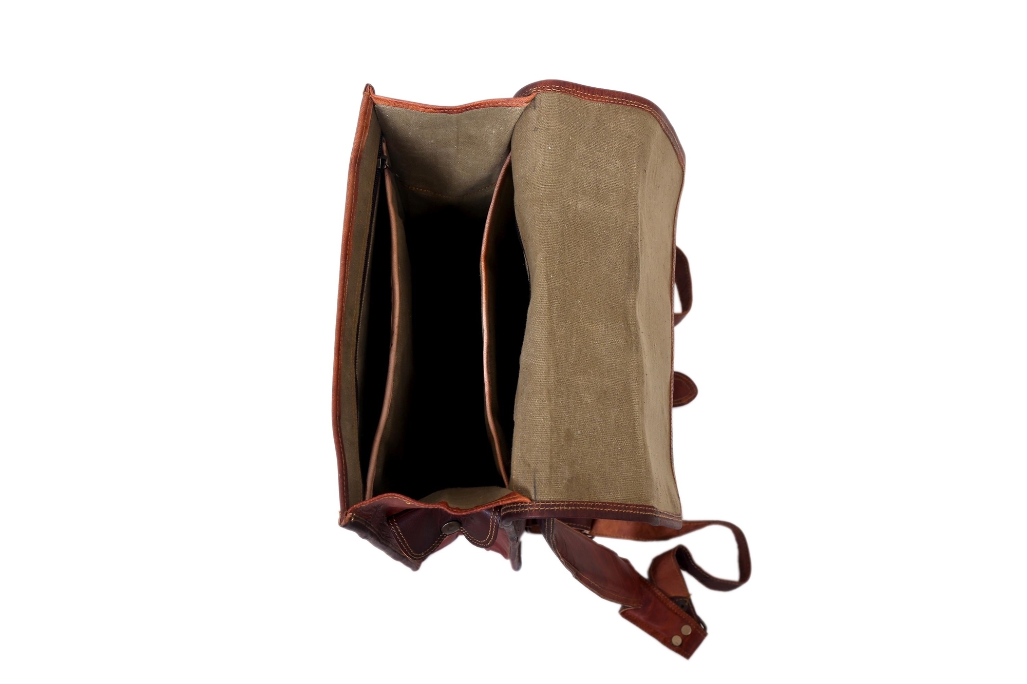 Scarlett Leather Shoulder Bag - Full Grain Goat Leather, 12 X 5 X 16 Inches, Brown Color | 3 Compartments, Handmade With Natural Tanning Process, Durable Canvas Lining, High-quality Zippers