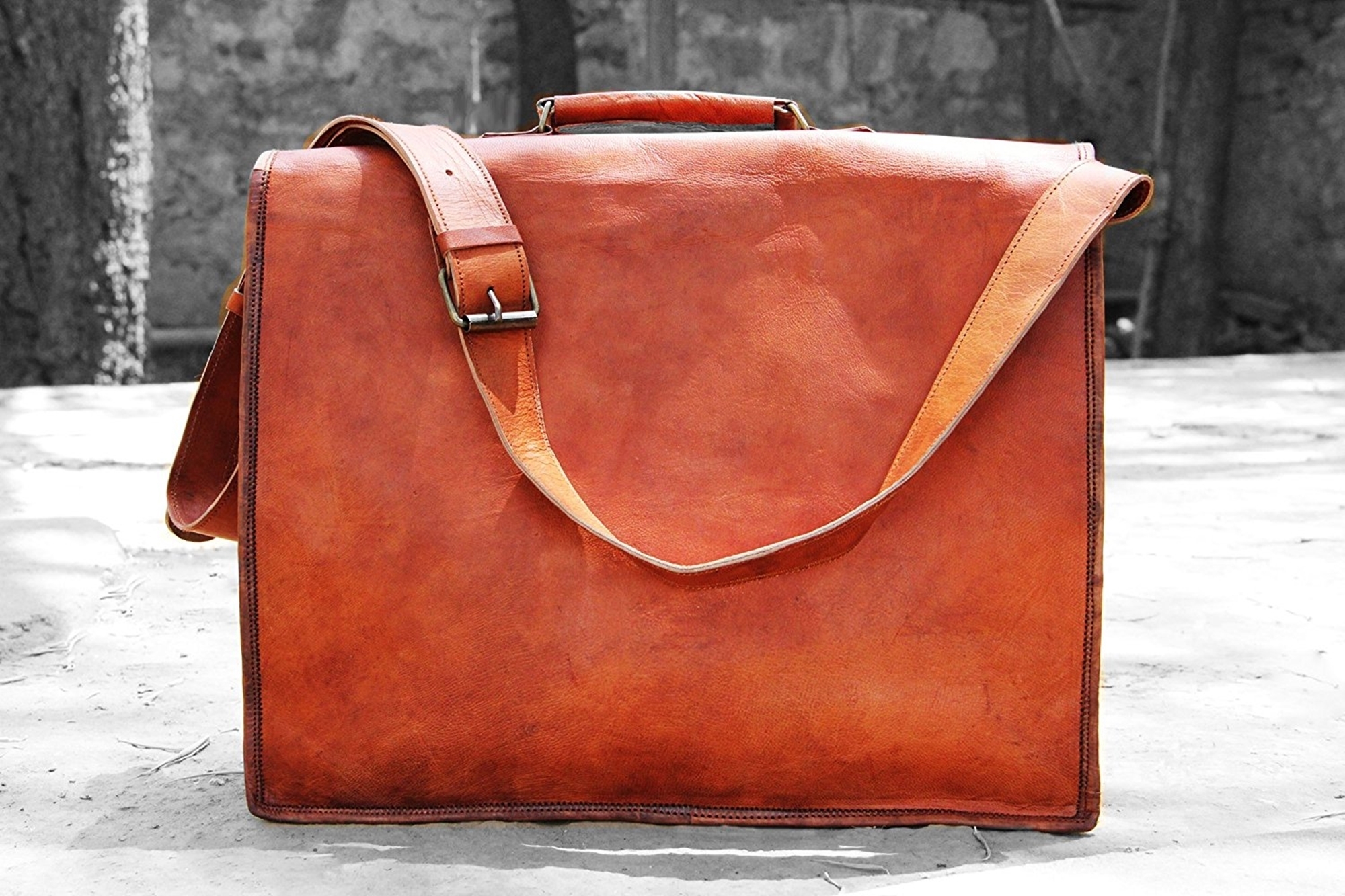 Brown Leather Laptop Bag