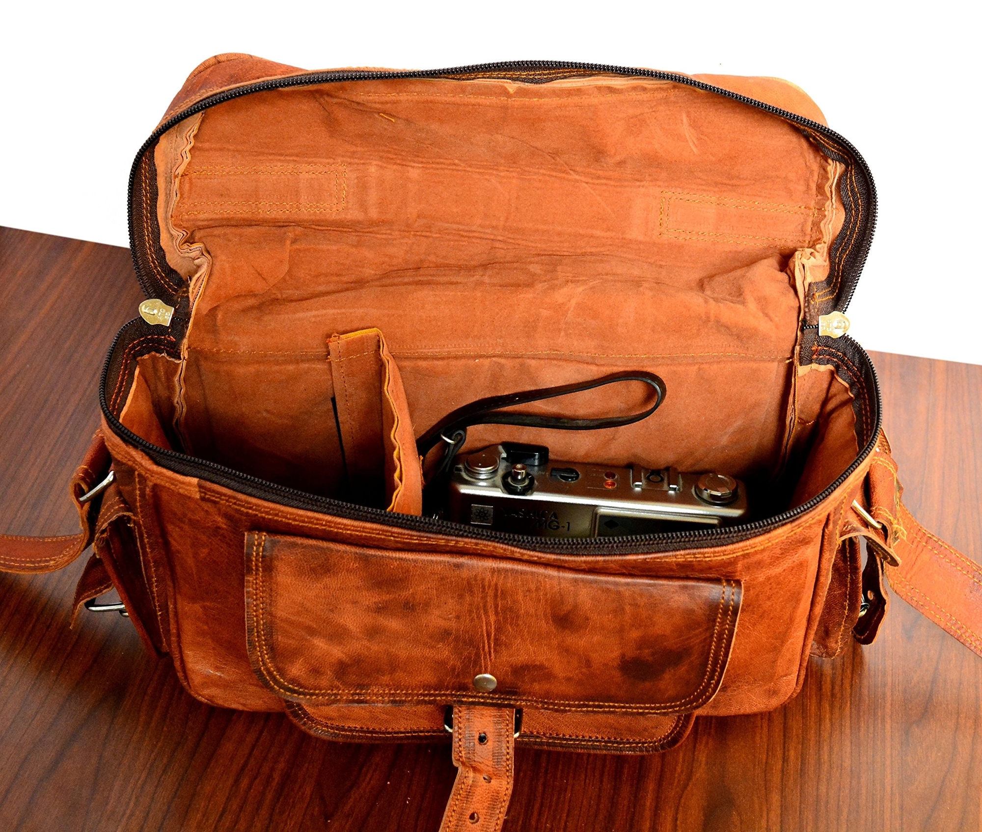 Brown Leather Camera Bag