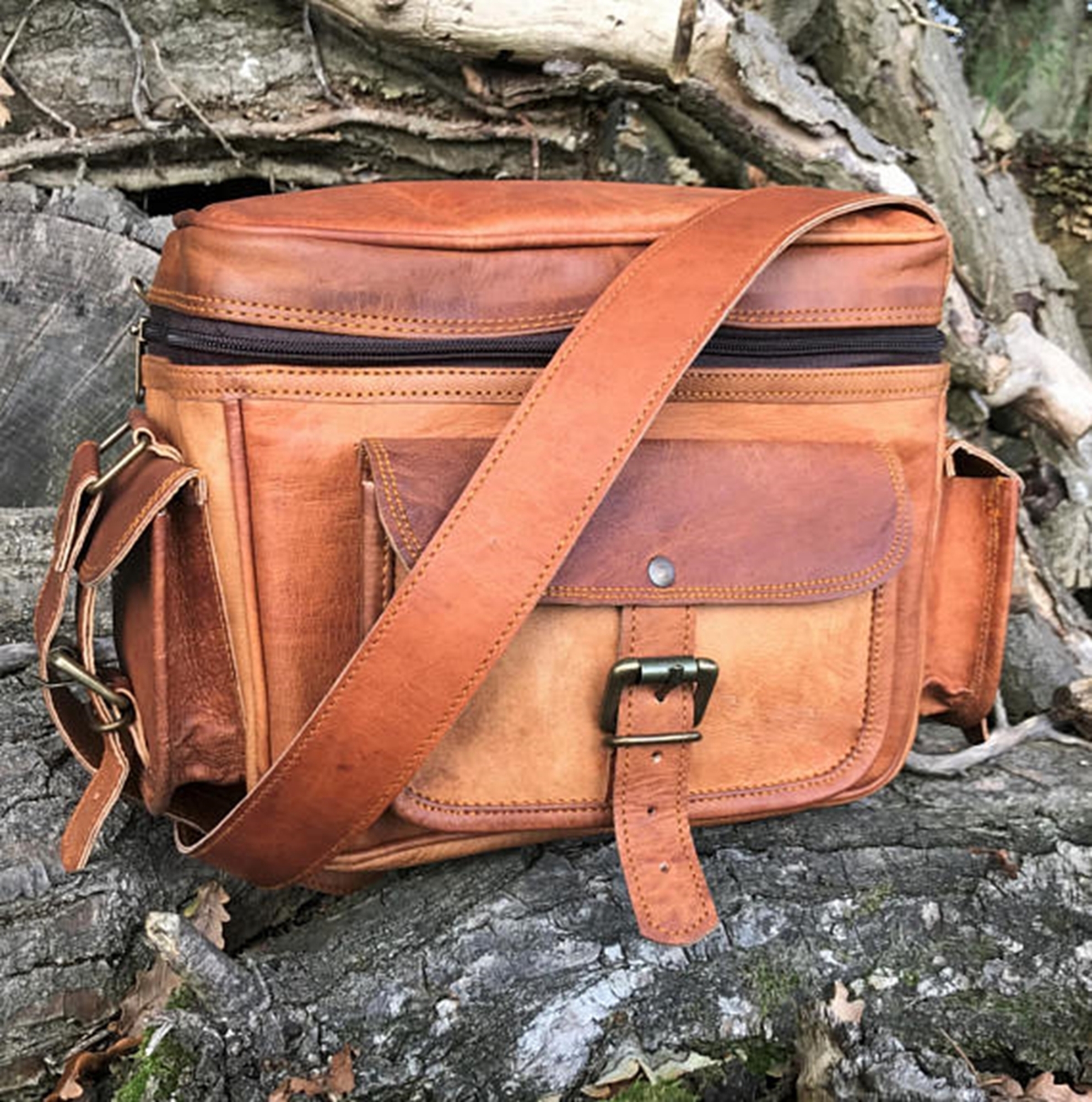 Brown Leather Camera Bag