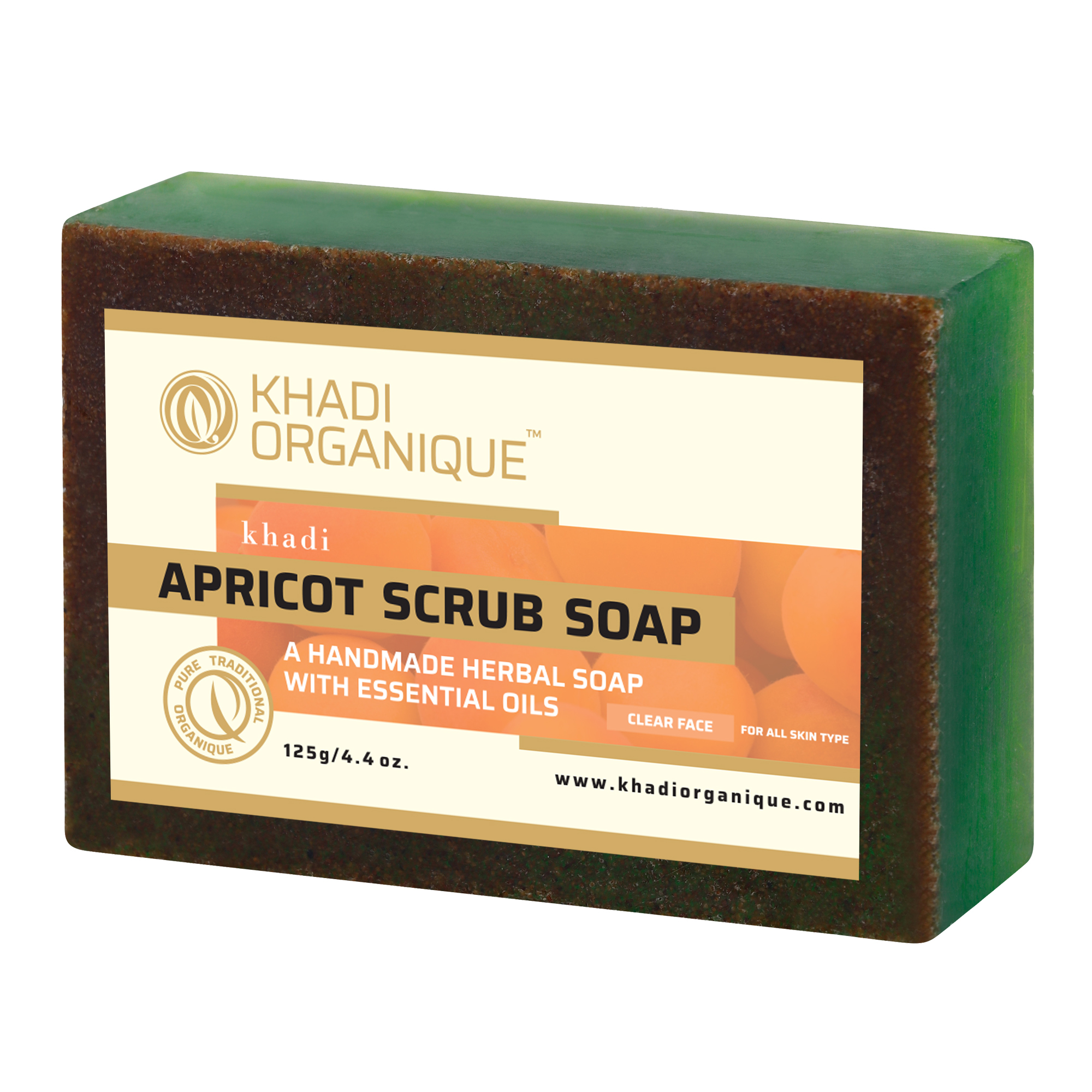 Apricot Scrub Soap - Glycerin-based, 125 Gm | All Skin Types, Herbal Benefits, Lush Fragrance, Exfoliating Properties, Moisturizing Touch