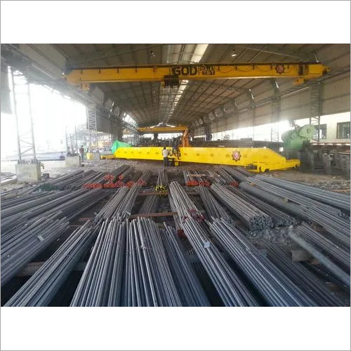 Hydraulic Crane - Steel, 10 m Span, 600 kg Capacity, Yellow | Low Maintenance, Compact Design, Corrosion Resistant, Electric Control System