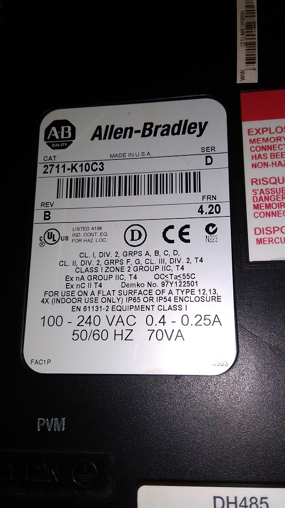 Allen Bradley Hmi 2711-k10c3 D