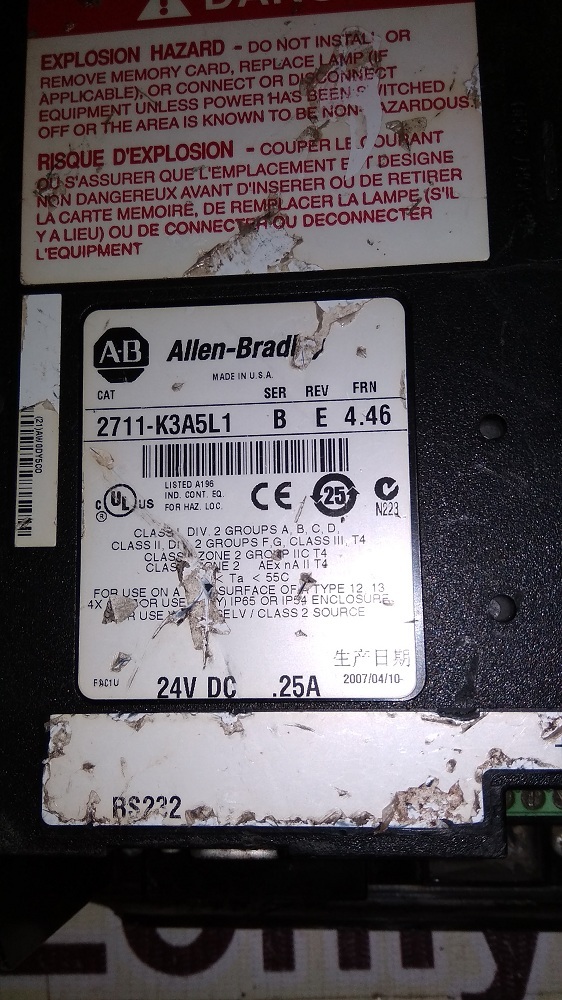 Allen Bradley Hmi 2711-k3a5l1 B