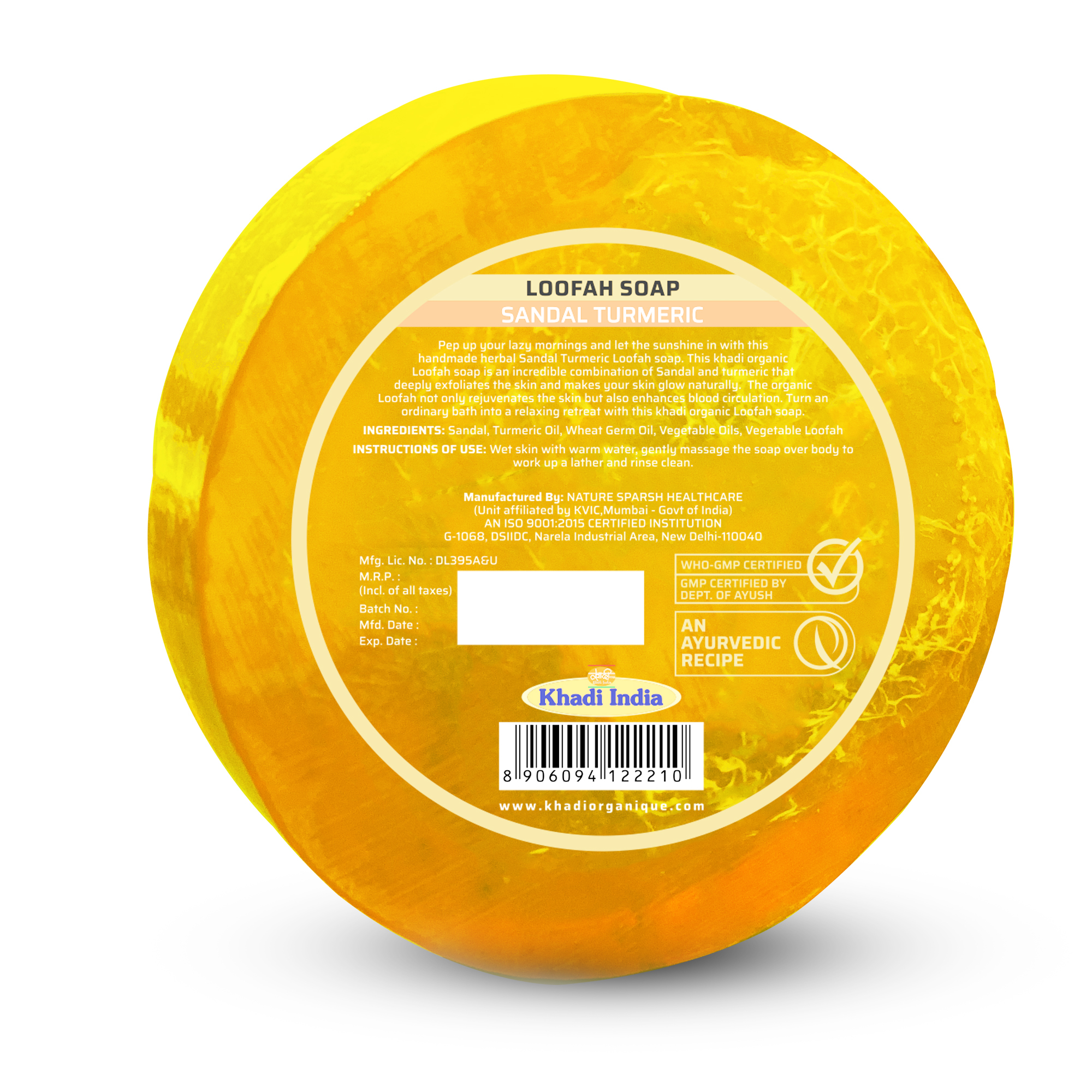Yellow Sandal Turmeric Loofah Soap