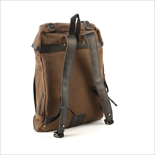 Waxed Cotton Canvas Backpack - 60x42 Cms, Brown | Durable Leather Trim, Adjustable Straps, High Capacity Storage