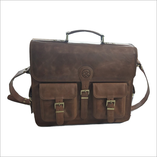 Plain Brown Leather Briefcase