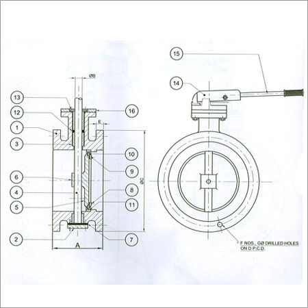 Double Flanged Butterfly Valve