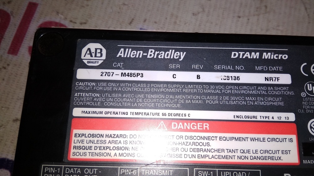 Allen Bradley Hmi 2707-m485p3 C B