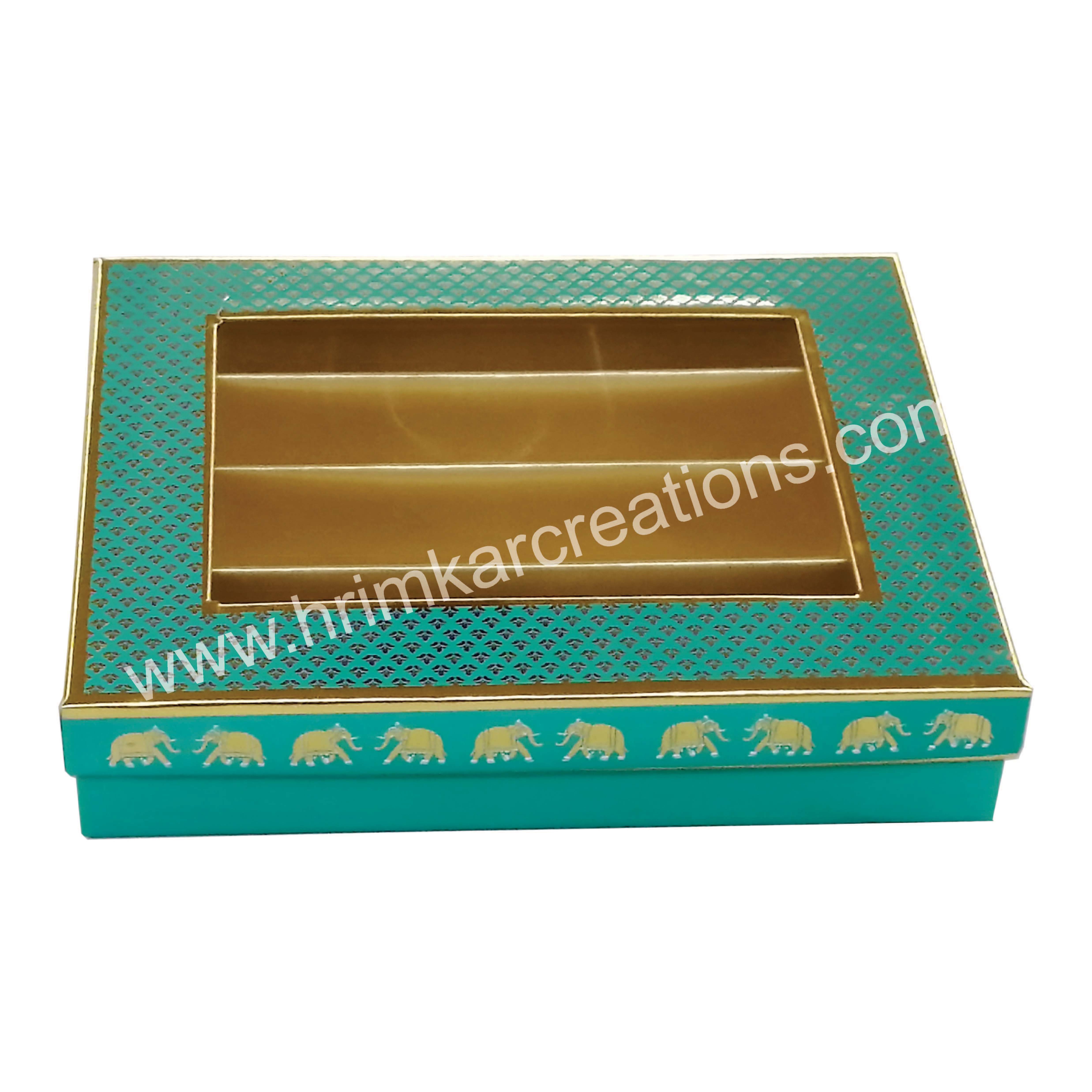 Sea Green Motif Window Sweet Box